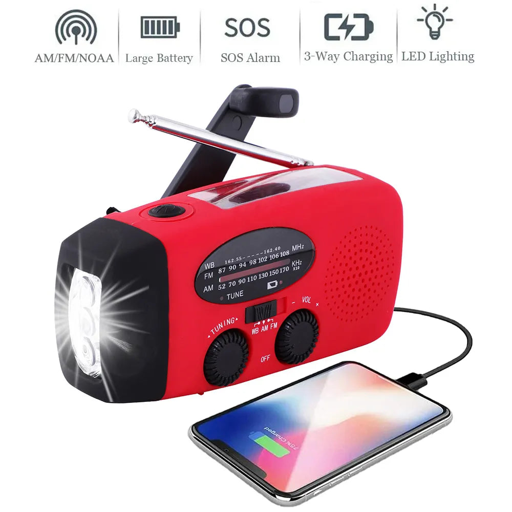 Solar Hand Crank AM/FM Radio With Light