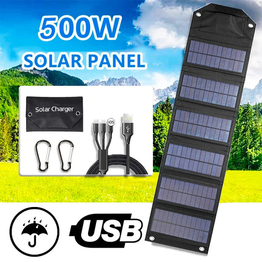 500W Folding Travel Solar Panel USB