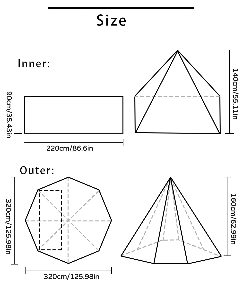 Flame-Proof Pyramid Tent