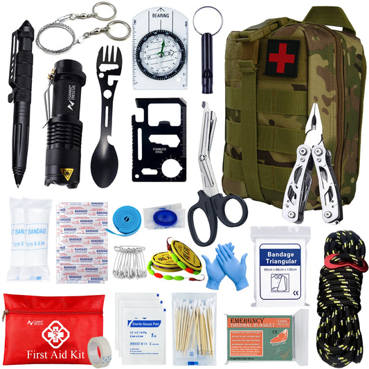 Tactical First Aid & Tool Kit with Multi Tool