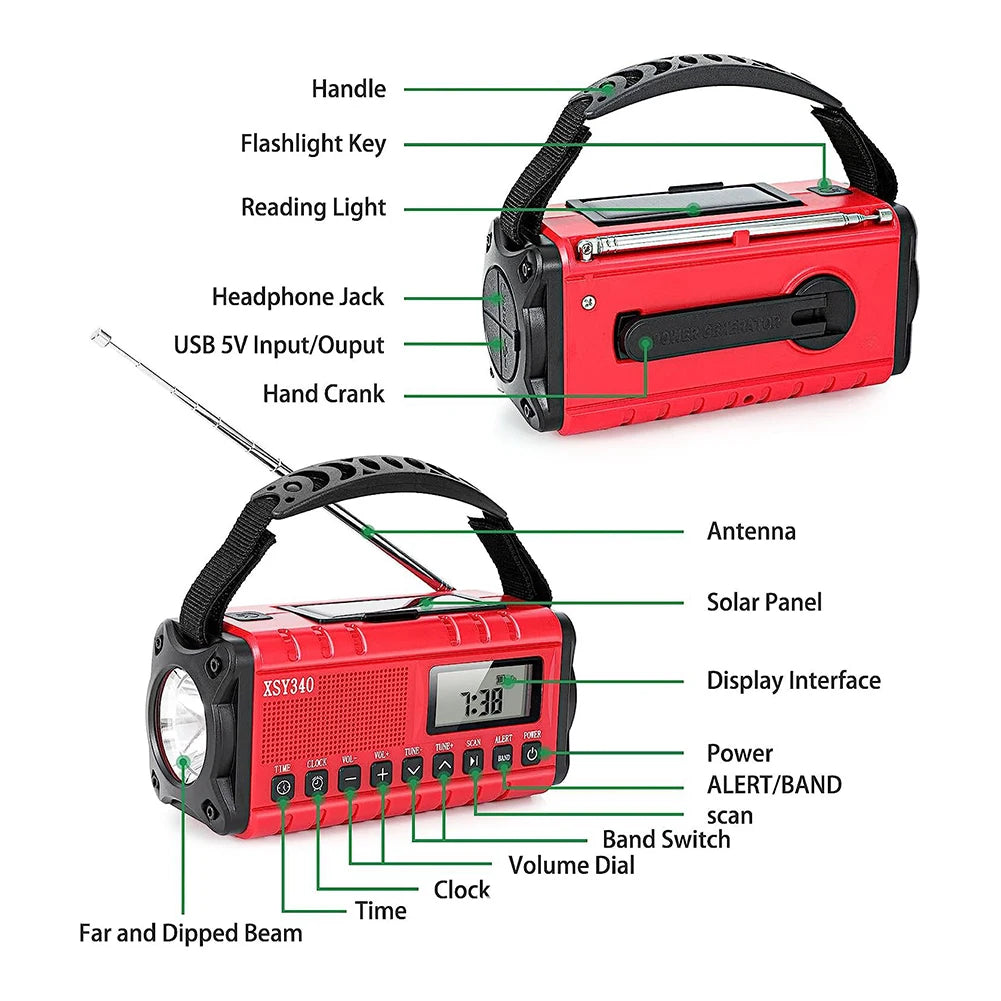 Portable Hand Crank Solar Radio