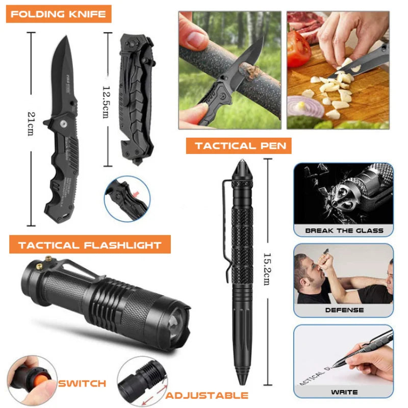 Multifunctional Tactical Outdoor Survival Tool Kit