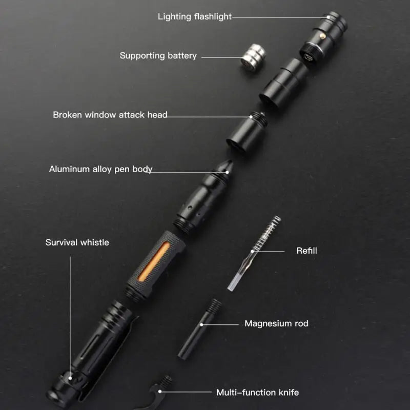 Portable Tactical Multi-Functional Fire Starter Pen