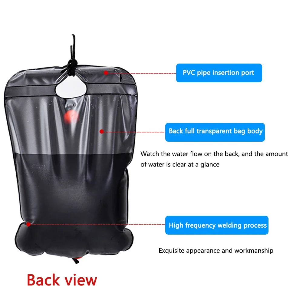 20L Portable Shower Bag Solar Heated