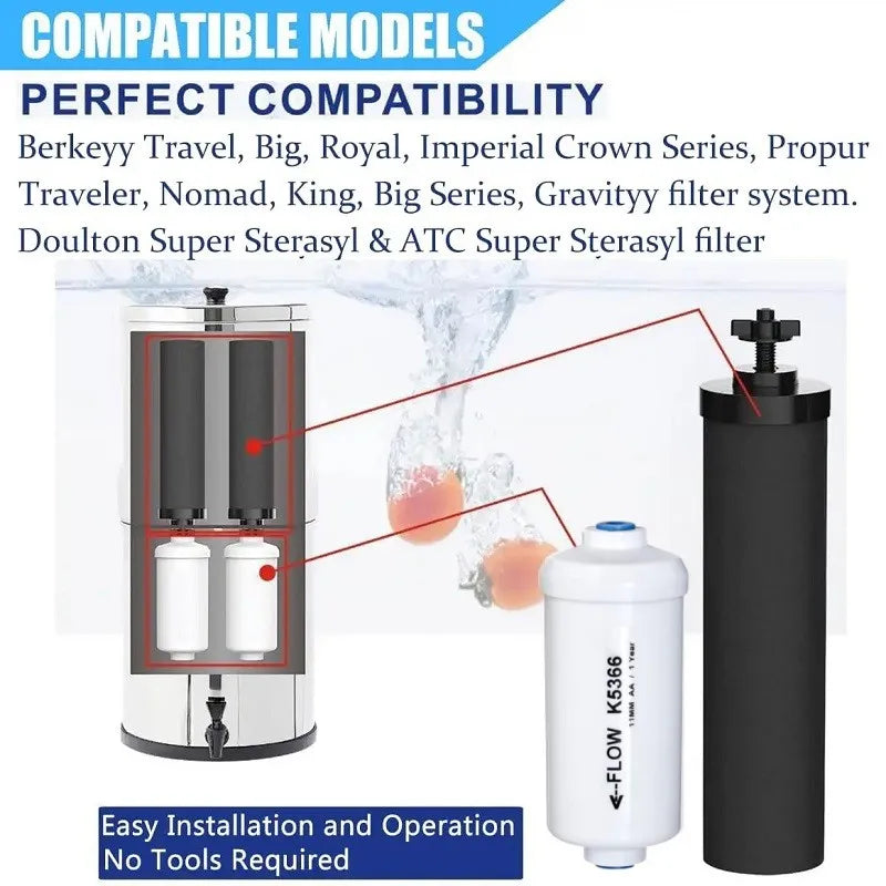 Fluoride Water Filter PF-2 Compatible with Black Berkey Gravity Water Filtering System