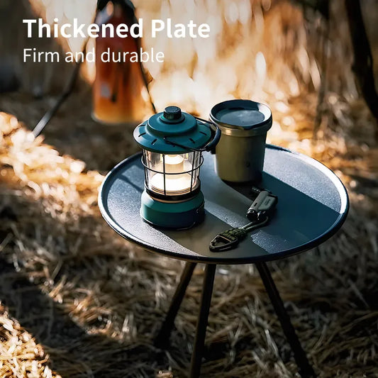 Camping Round Table with Light Stand