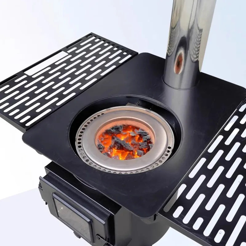 Wood Fire Tent Heater Stove Grill with Pull Out Table