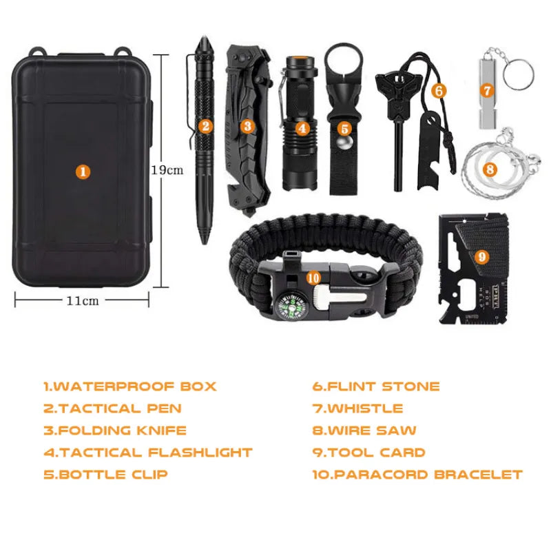 Multifunctional Tactical Outdoor Survival Tool Kit