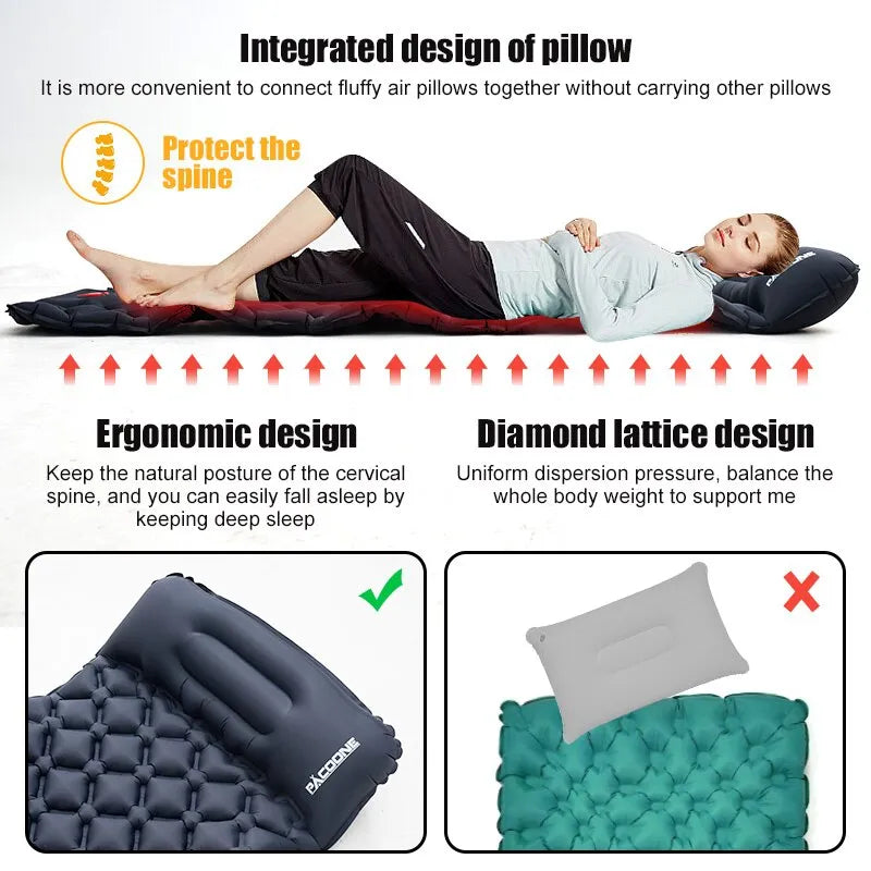 Inflatable Single Mattress With Pillows